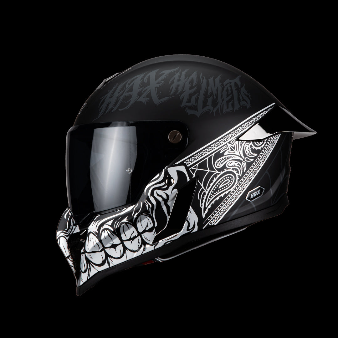Casco Integral Black Pearl Bandit Negro Plata Mate Dot Ece