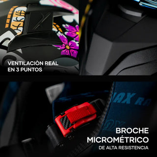 Casco Abatible Amatista Maneki Neko Negro Acabado Brillante - Casco Para Moto