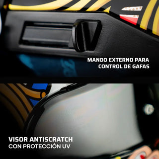 Casco Abatible Amatista Maneki Neko Negro Acabado Brillante - Casco Para Moto