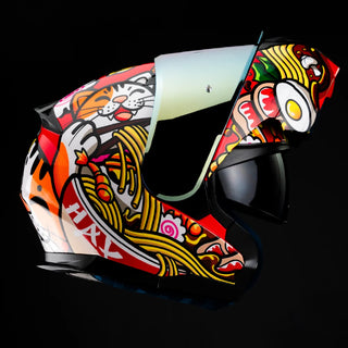 Casco Abatible Amatista Maneki Neko Rojo Acabado Brillante - Casco Para Moto