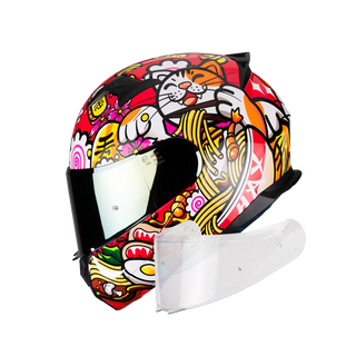 Casco Abatible Amatista Maneki Neko Rojo Acabado Brillante - Casco Para Moto