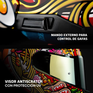 Casco Abatible Amatista Maneki Neko Rojo Acabado Brillante - Casco Para Moto