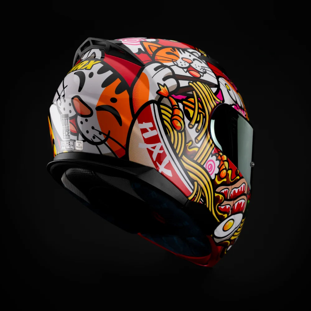 Casco Abatible Amatista Maneki Neko Rojo Acabado Brillante - Casco Para Moto