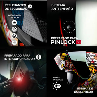 Casco Abatible Amatista Maneki Neko Rojo Acabado Brillante - Casco Para Moto