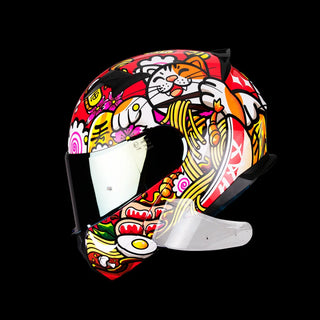 Casco Abatible Amatista Maneki Neko Rojo Acabado Brillante - Rojo / S-Chica - Casco Para Moto