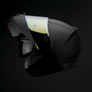 Casco Abatible Amatista Negro Dorado Acabado Matte - Casco Para Moto