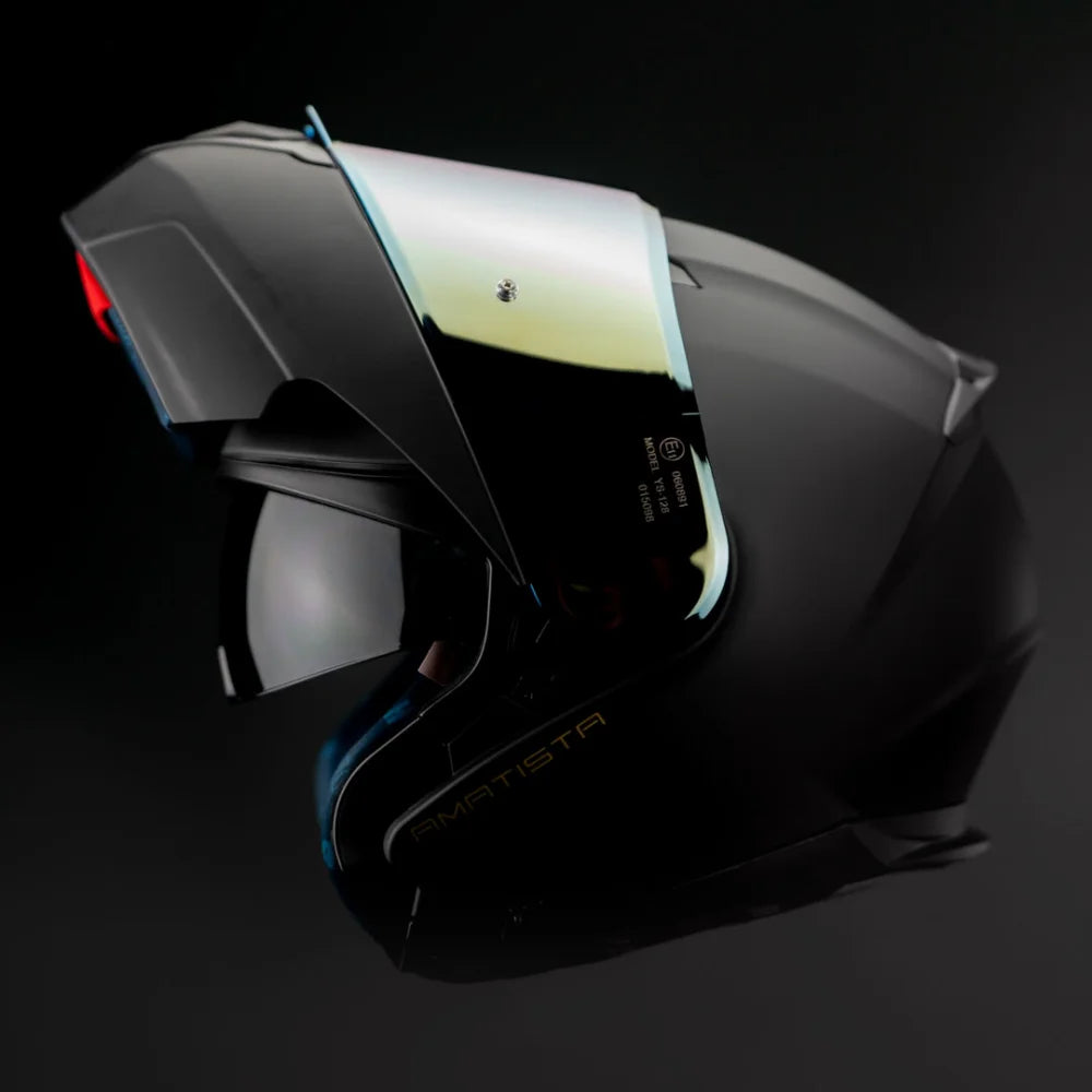 Casco Abatible Amatista Negro Dorado Acabado Matte - Casco Para Moto