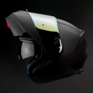 Casco Abatible Amatista Negro Dorado Acabado Matte - Casco Para Moto