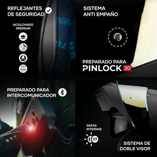 Casco Abatible Amatista Negro Dorado Acabado Matte - Casco Para Moto