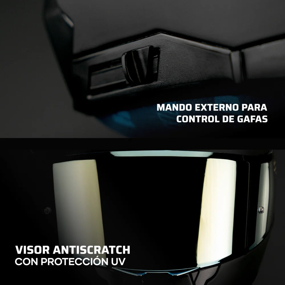 Casco Abatible Amatista Negro Dorado Acabado Matte - Casco Para Moto