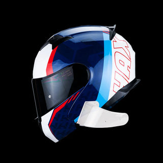 Casco Abatible Amatista Wind Blanco Azul y Rojo Acabado Brillo - Casco Para Moto
