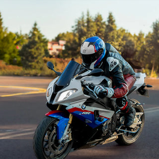 Casco Abatible Amatista Wind Blanco Azul y Rojo Acabado Brillo - Casco Para Moto