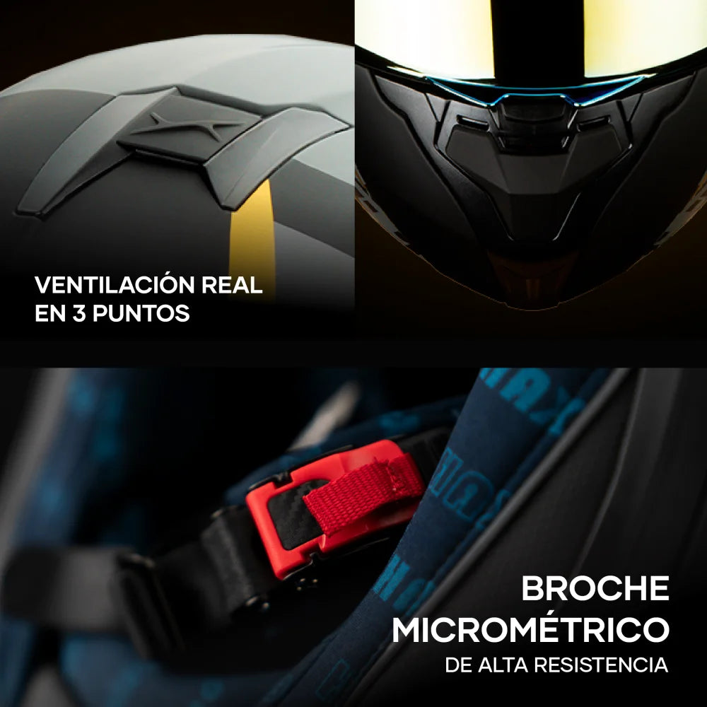 Casco Abatible Amatista Wind Dorado Acabado Matte - Casco Para Moto