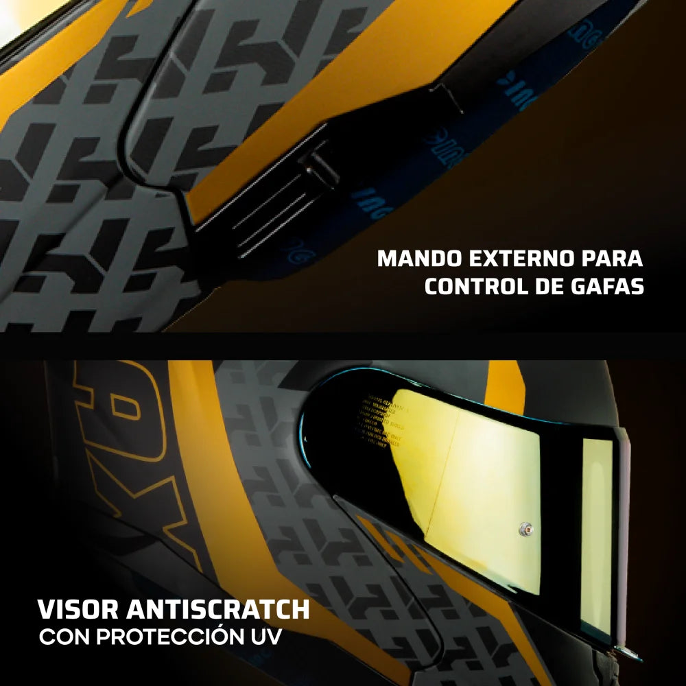 Casco Abatible Amatista Wind Dorado Acabado Matte - Casco Para Moto