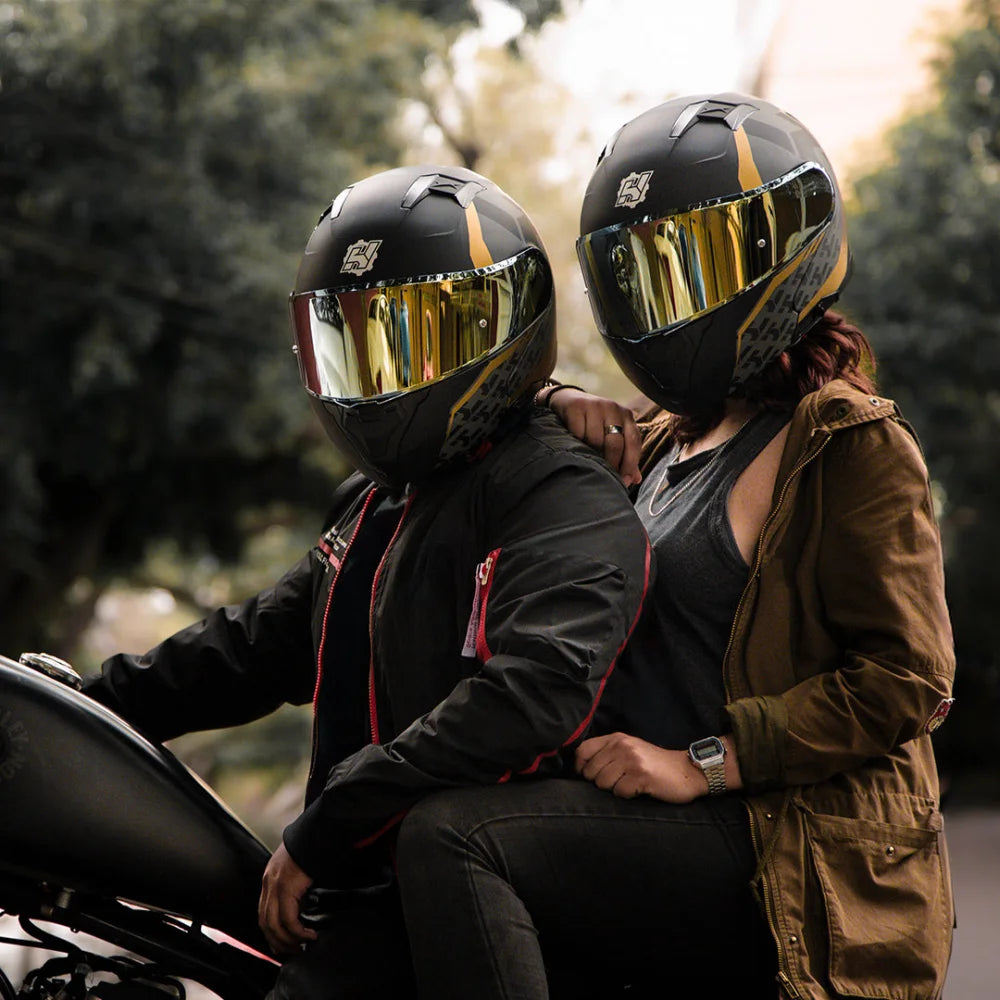 Casco Abatible Amatista Wind Dorado Acabado Matte - Casco Para Moto