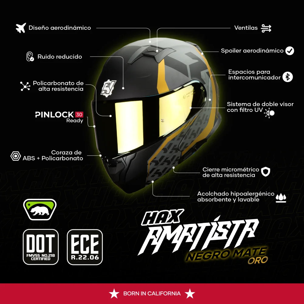 Casco Abatible Amatista Wind Dorado Acabado Matte - Casco Para Moto