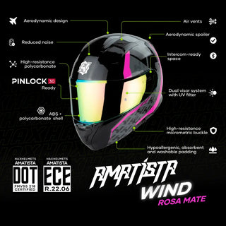 Casco Abatible Amatista Wind Gris Rosa Acabado Brillo - Casco Para Moto