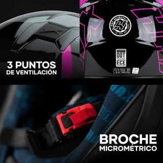 Casco Abatible Amatista Wind Gris Rosa Acabado Brillo - Casco Para Moto
