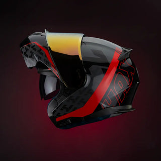 Casco Abatible Amatista Wind Negro Rojo Acabado Brillo - Casco Para Moto
