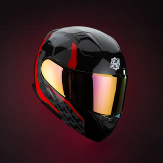Casco Abatible Amatista Wind Negro Rojo Acabado Brillo - Casco Para Moto