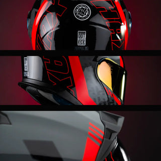 Casco Abatible Amatista Wind Negro Rojo Acabado Brillo - Casco Para Moto