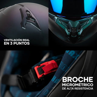 Casco Abatible Obsidian Aurora Acabado Matte - Casco Para Moto