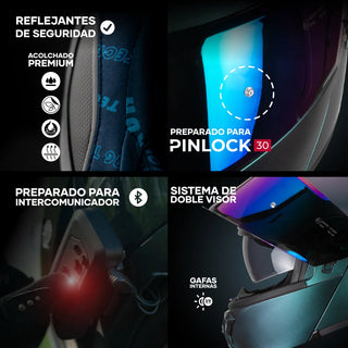 Casco Abatible Obsidian Aurora Acabado Matte - Casco Para Moto