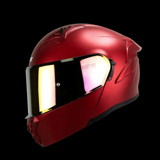 Casco Abatible Obsidian Rojo Cherry Solido Acabado Matte - Casco Para Moto