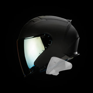Casco Abierto Emerald 3/4 Negro Acabado Matte - Casco Para Moto