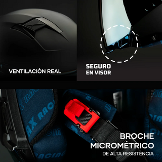 Casco Abierto Emerald 3/4 Negro Acabado Matte - Casco Para Moto