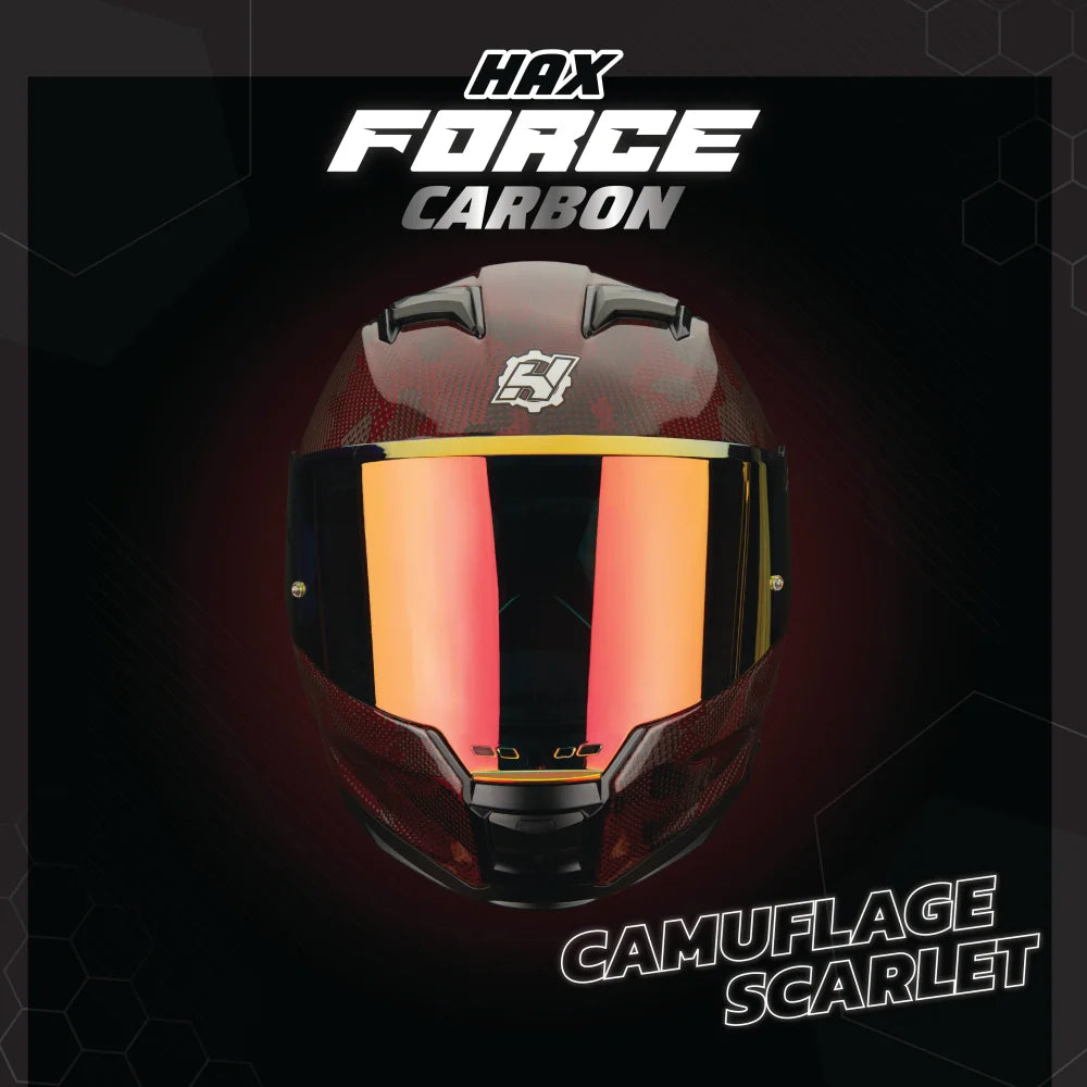 Casco Force Carbon Camuflage Scarlet - Casco Para Moto