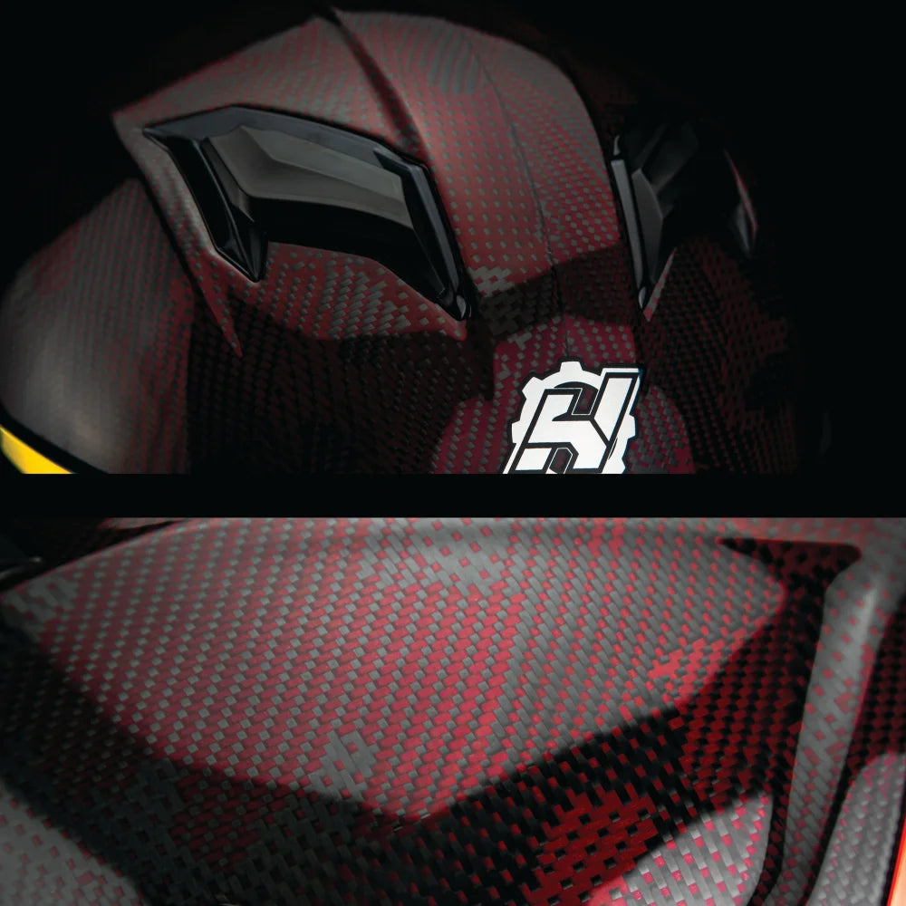 Casco Force Carbon Camuflage Scarlet - Casco Para Moto