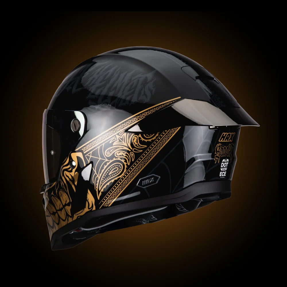 studio-side-view-of-hax-black-pearl-bandit-gold-full-face-helmet