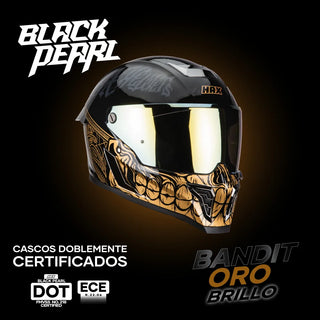 promo-image-of-hax-black-pearl-bandit-gold-full-face-helmet-with-dual-certification-dot-ece