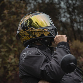 motorcycle-rider-with-hax-black-pearl-dragon-full-face-helmet