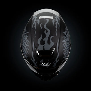 Casco Integral Black Pearl Dragon Gris Acabado Matte - Casco Para Moto