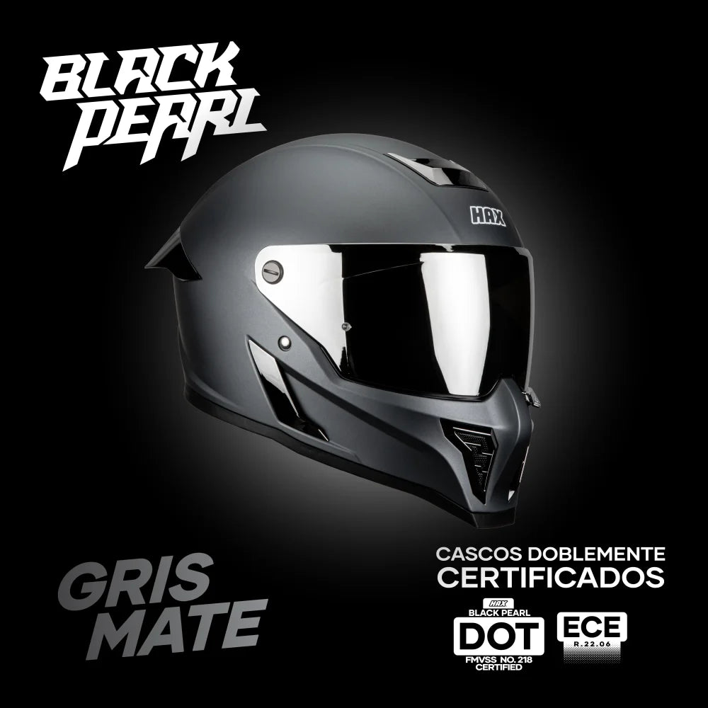 Casco Integral Black Pearl Gun Metal Acabado Matte - Casco Para Moto
