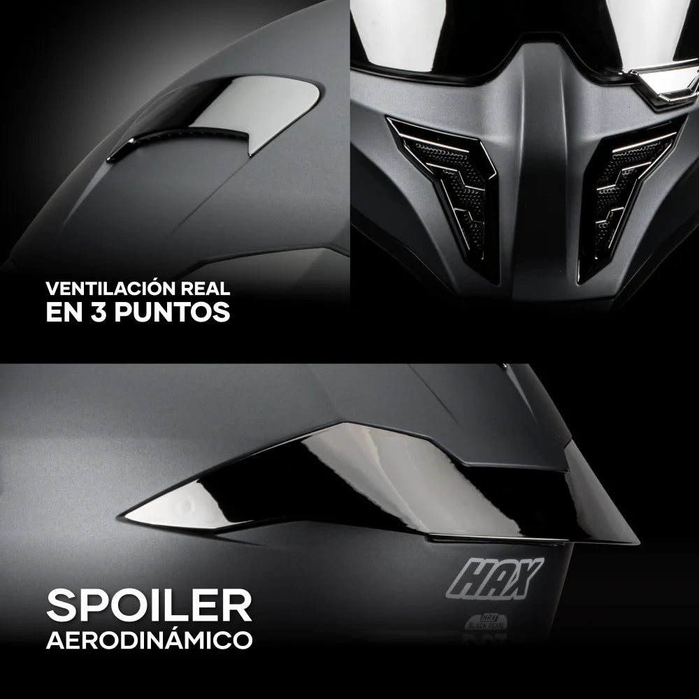 Casco Integral Black Pearl Gun Metal Acabado Matte - Casco Para Moto