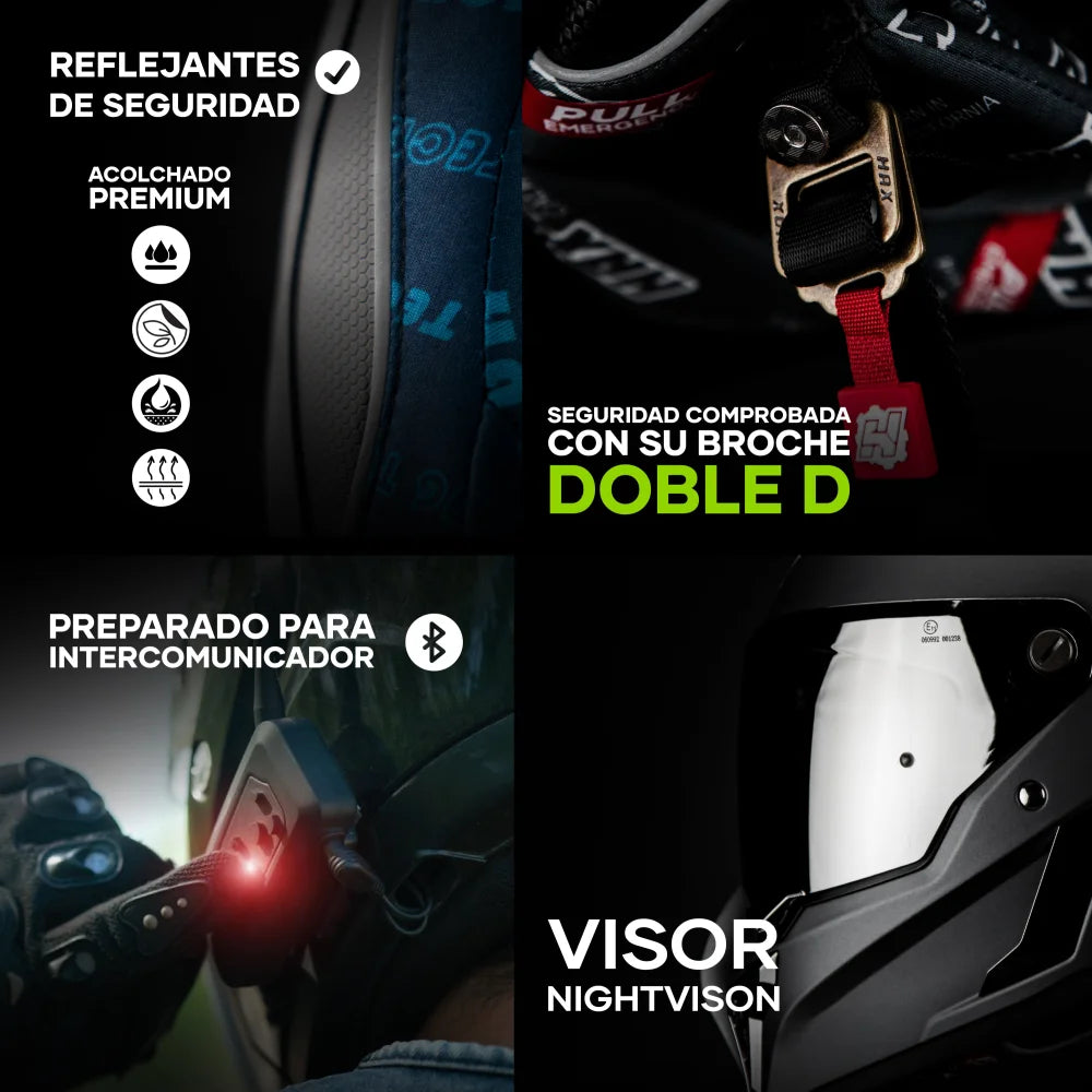 Casco Integral Black Pearl Gun Metal Acabado Matte - Casco Para Moto