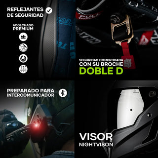 Casco Integral Black Pearl Gun Metal Acabado Matte - Casco Para Moto