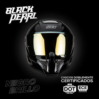 Casco Integral Black Pearl Negro Acabado Brillo - Casco Para Moto