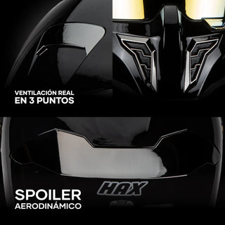 Casco Integral Black Pearl Negro Acabado Brillo - Casco Para Moto