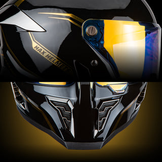 Casco Integral Black Pearl Negro Dorado Brillo Dot Ece - Casco Para Moto