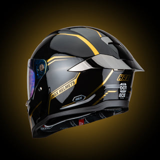 Casco Integral Black Pearl Negro Dorado Brillo Dot Ece - Casco Para Moto