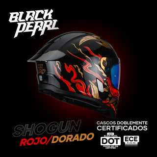 Casco Integral Black Pearl Shogun Acabado Brillo - Casco Para Moto