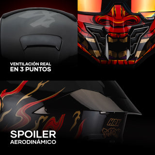Casco Integral Black Pearl Shogun Acabado Brillo - Casco Para Moto