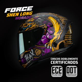 Casco Integral Force Shen Long Morado Acabado brillo - Casco Para Moto