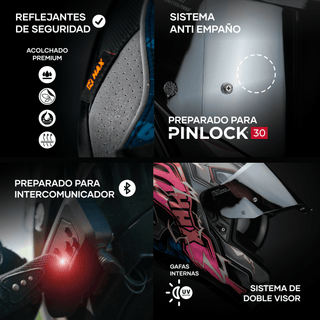 Casco Integral Force Thunder Rosa Acabado Brillo - Casco Para Moto