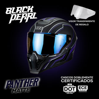 Casco Integral Hax Black Pearl Phanter Negro Morado Brillo Sólido - Casco Para Moto