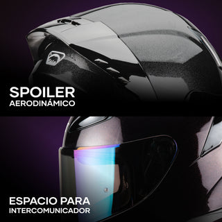 Casco Integral HAX Onix Aurora Vino Sólido Acabado Brillo - Casco Para Moto